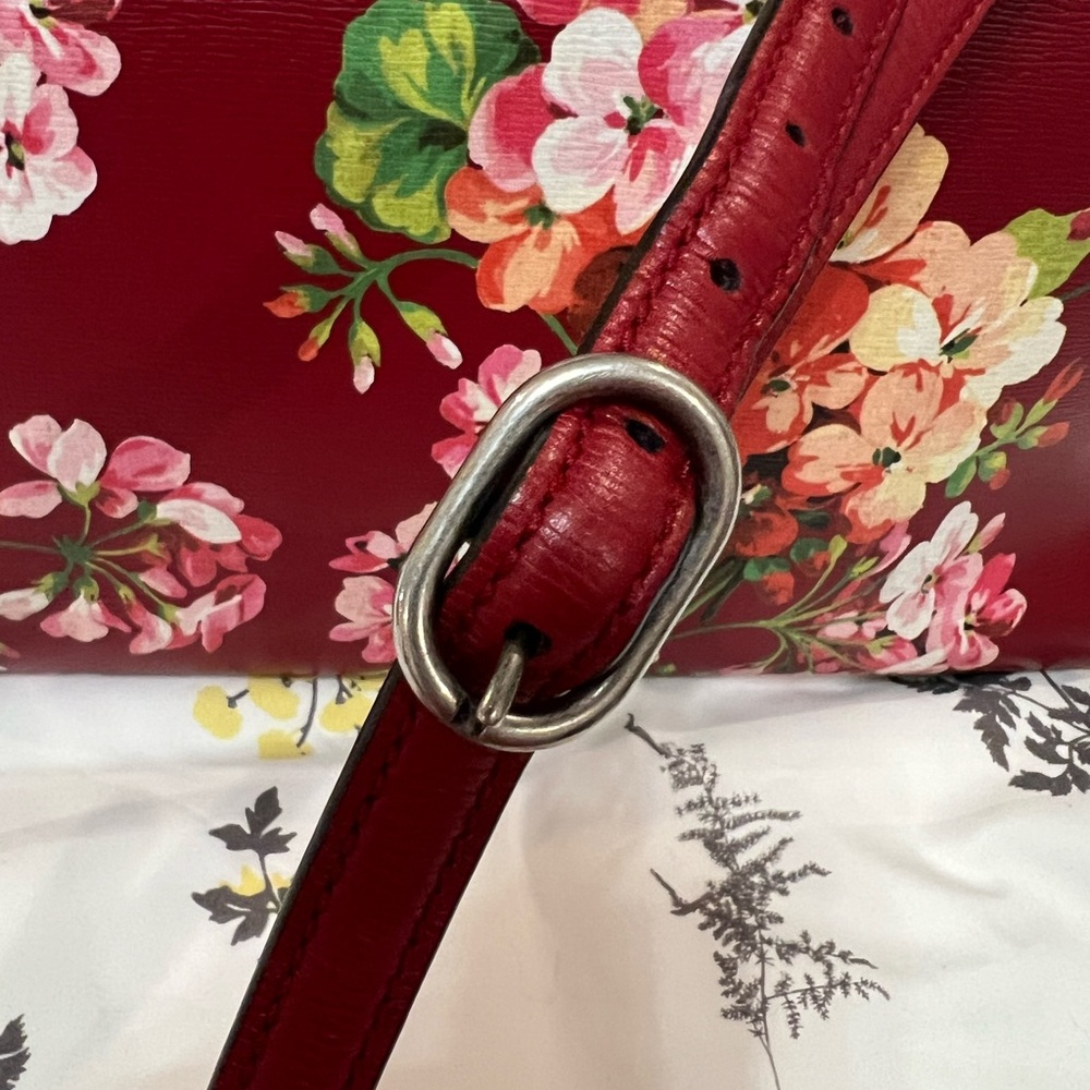 Authentic Gucci Leather Blooms Bamboo Daily Large Satchel - Picture 7 of 16